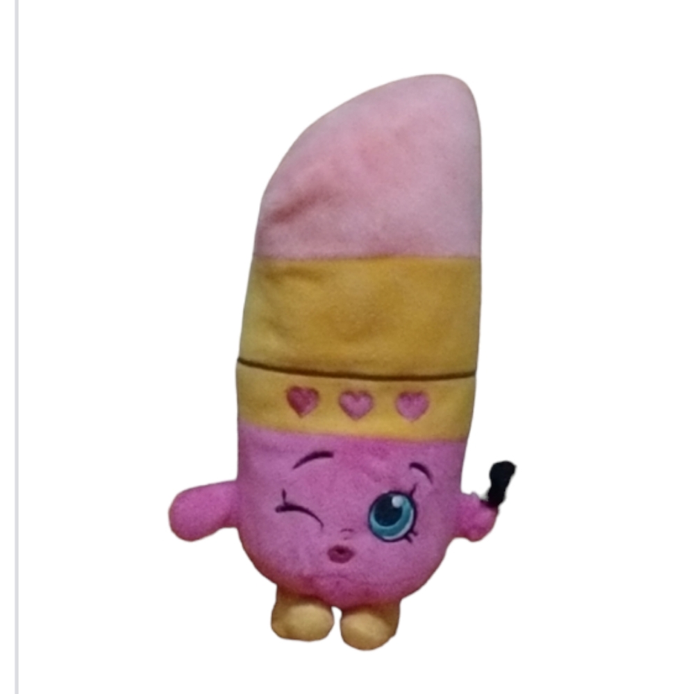 Shopkins Lippy Lips Lipstick Plush 2013 Pink 8 Inch Stuffed Toy